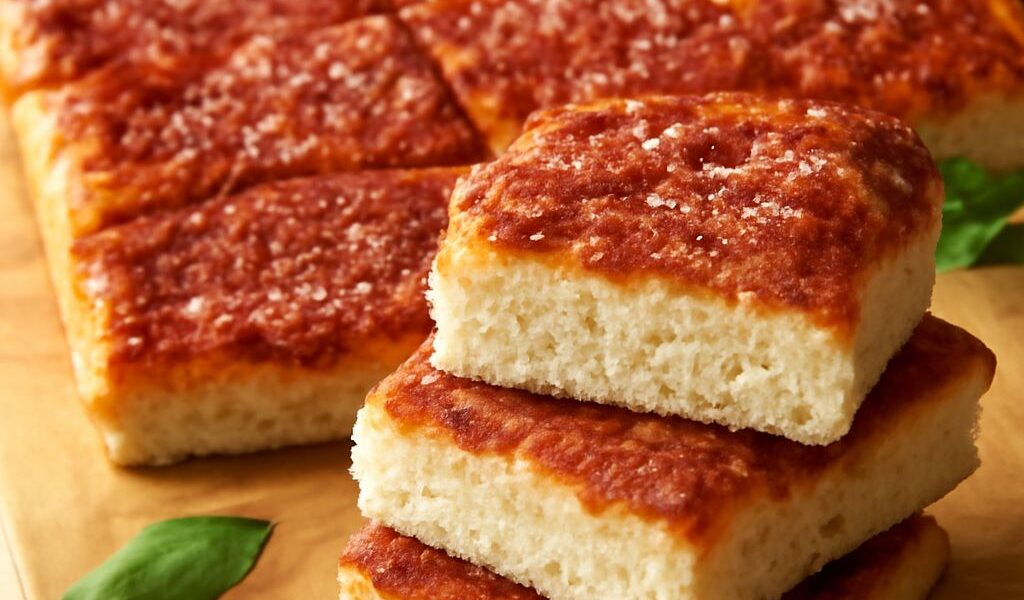 Delicious tomato pie pizza with kolache donut and box donut