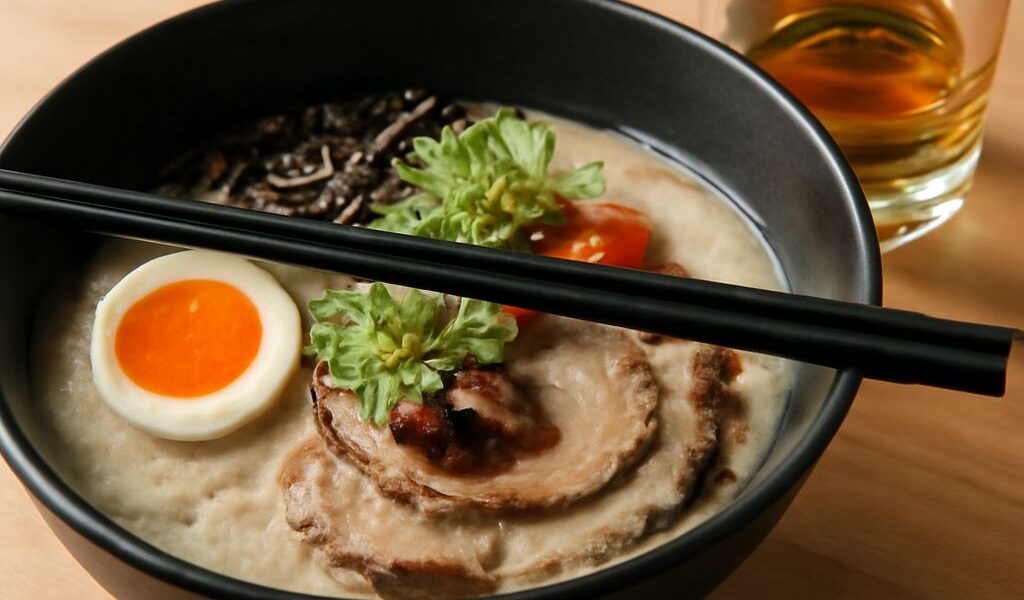 Whiskey and ramen, including electric ramen and whisky menu options