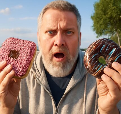 Square donuts and snow donuts with a sprinkle of cinnamon