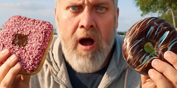 Square donuts and snow donuts with a sprinkle of cinnamon