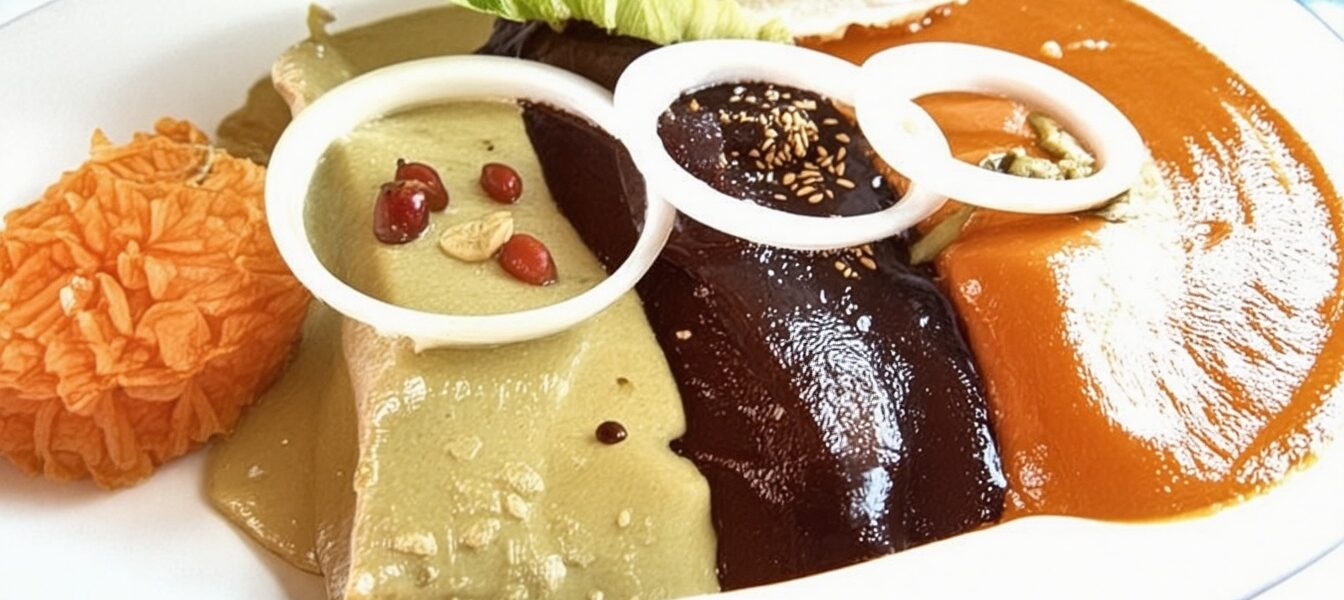A chef kneading dough for mole mole beside a golden river