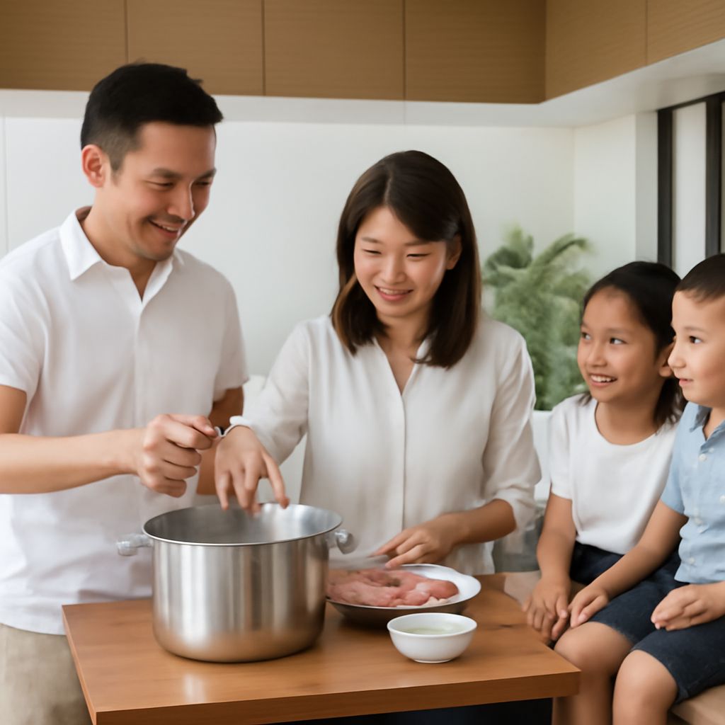 Happy Family Chinese dish with happy food ingredients