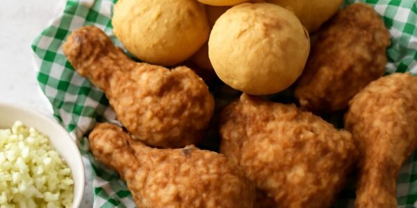 Wishbone chicken and Manchu chicken dishes with chicken and jojos