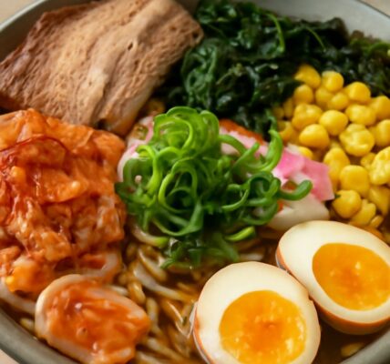 Edamame ramen with kombu and dirty harrys