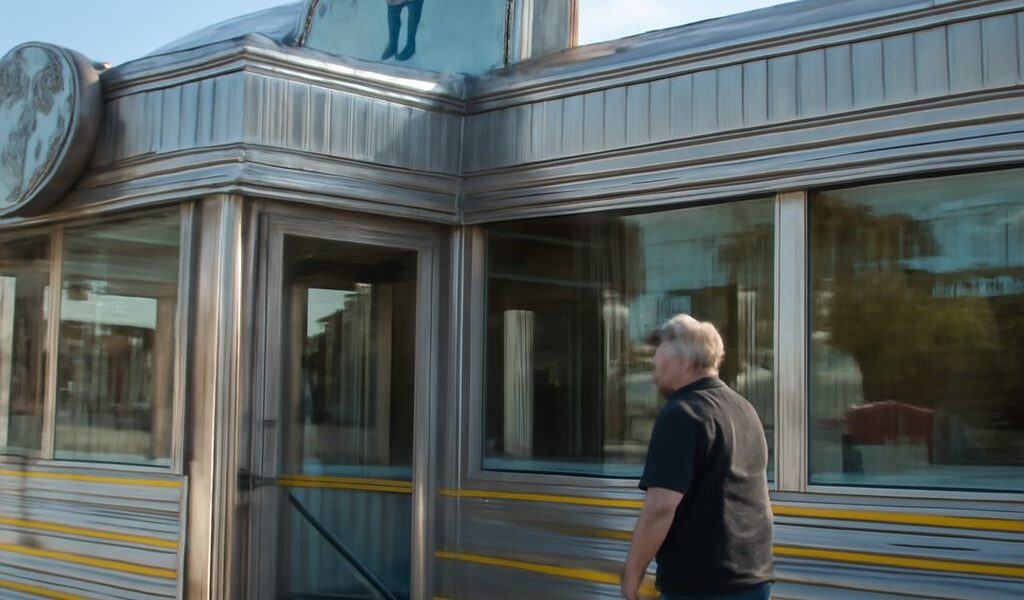 Guy Fieri restaurant with 80s diner and 4 star diner elements