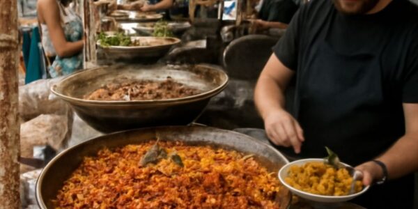 A variety of festival foods and local fest food