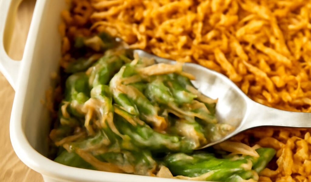 Green bean casserole recipe for easy and simple preparation