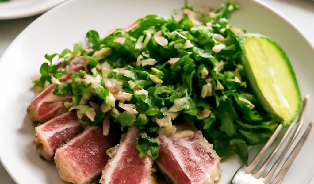 Delicious seared ahi tuna with a perfect seared tuna crust