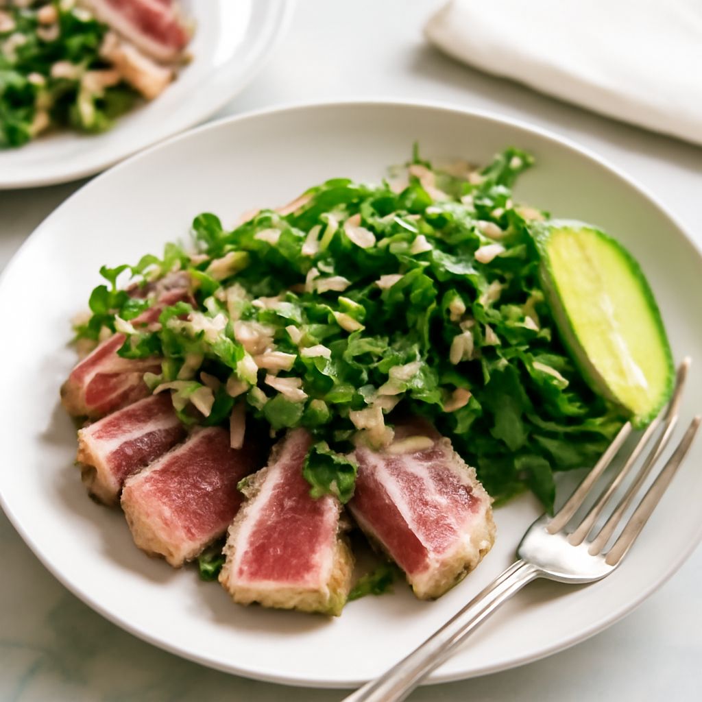 Delicious seared ahi tuna with a perfect seared tuna crust